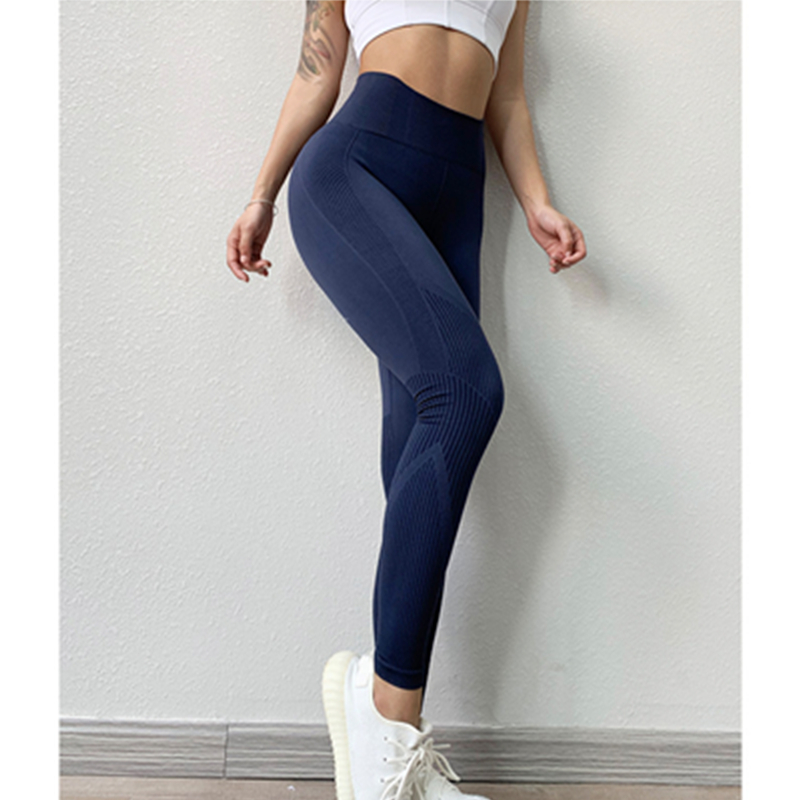 Vrouwen met hoge tails en buikkrappe broeken lopen yoga training snelheid-droge broek leggings mager